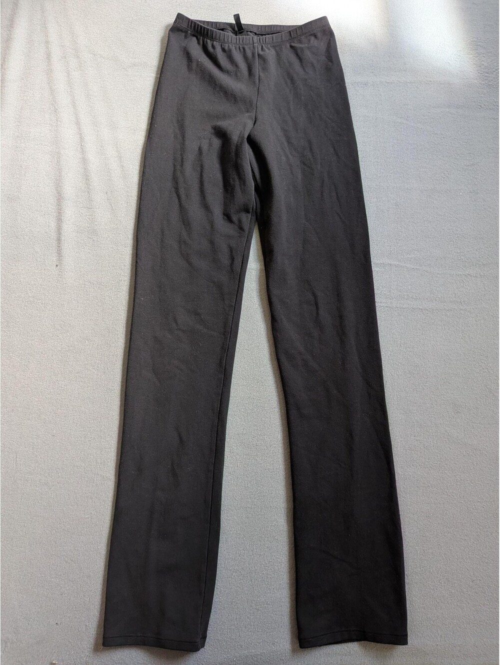 Skim Leggings Womens XS Black Mid Rise Ankle Slit Hem Stretch Pants